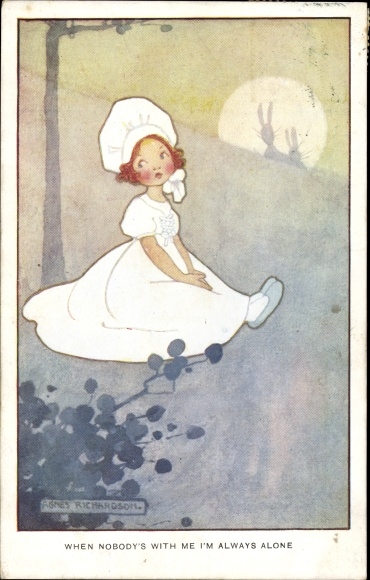 Artist Postcard Richardson, A., Lonely Girl, When nobody&#39;s with me I&#39;m always alone