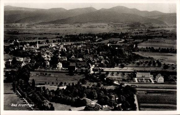 Postcard Bad Krozingen im Breisgau Schwarzwald, aerial photograph
