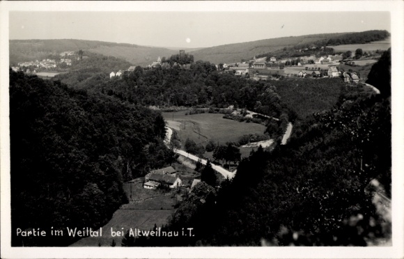 Ak Altweilnau Weilrod im Taunus, onderdeel van het Weiltal, landschap, gebouwen, natuur