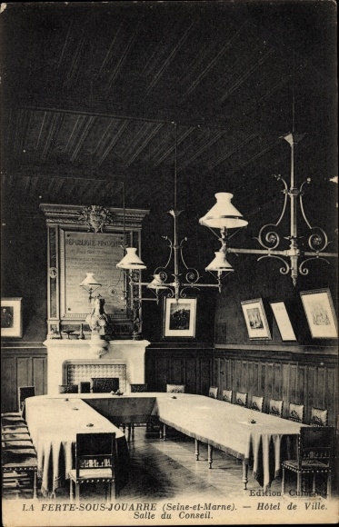 Ak La Ferté sous Jouarre Seine et Marne, Stadhuis, Salle du Conseil
