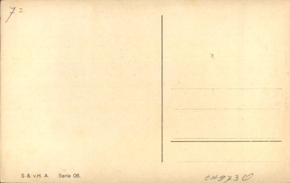 Artist Postcard Dwarves show the king a wasp plane