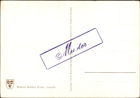 Artist Postcard Kiefer, MM, Golden Eagle