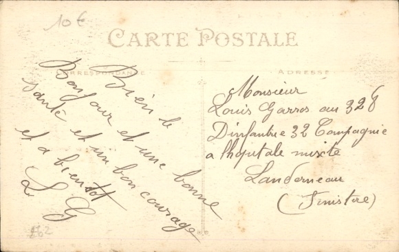 Postcard Landerneau Finistère, Quai de Leon, battlefield
