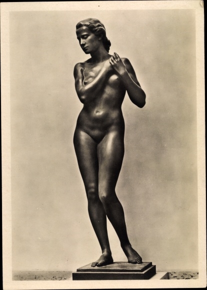 Postcard plastic by Rudolf Kaesbach, Spring of Life, HDK 537, female nude