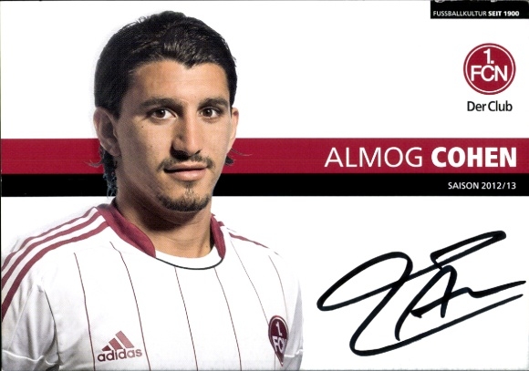Autograph card footballer Almog Cohen, 1. FC Nuremberg, autograph
