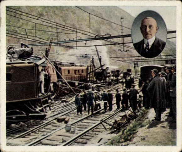 Collector's picture The Post-War Period No. 76, April 1924, Dr. Carl Helfferich, Bellinzona train accident