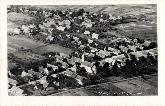 Postcard Söllingen Pfinztal am Kraichgau, aerial photograph