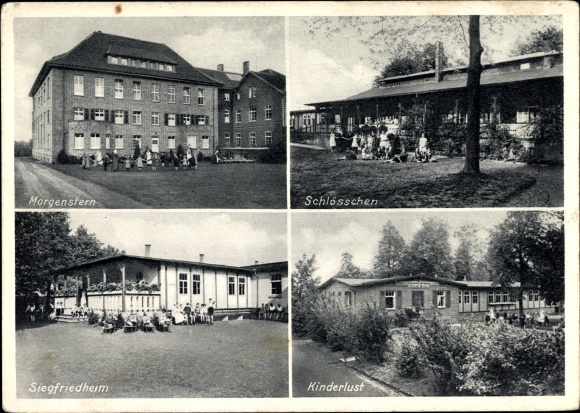 Postcard Bad Sassendorf in the district of Soest, children&#39;s sanatorium, little palace, Kinderlust, Siegfriedheim