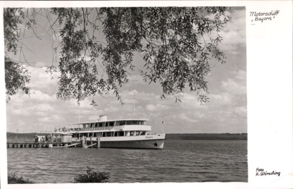 Postcard Motor Ship Bayern, Lake Starnberg