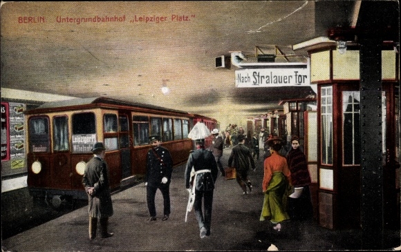 Ak Berlin Mitte, Untergrundbahnhof Leipziger Platz