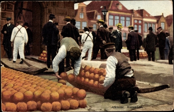 Postcard Alkmaar North Holland Netherlands, Kaasmarkt, Käsemarkt, Nenke and Ostermaier 174 a 3069
