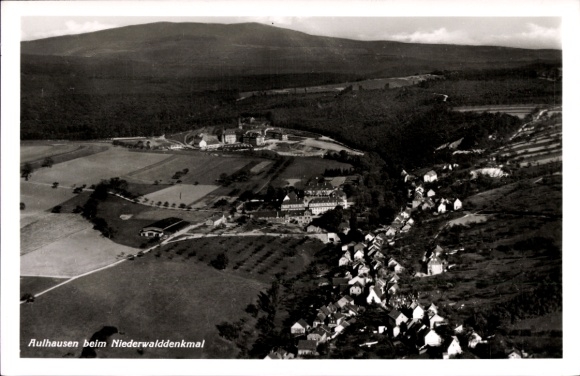 Postcard Aulhausen Rüdesheim am Rhein; aerial photograph