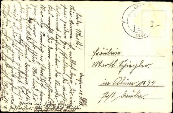 Postcard stamp language, portrait of a woman, portrait of a man, heart