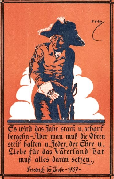 Künstler Ak Friedrich der Große, Zitat, Es wird das Jahr stark und scharf hergehn