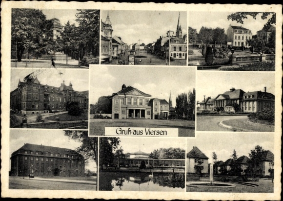 Postcard Viersen in North Rhine Westphalia, greetings from several buildings and landscapes