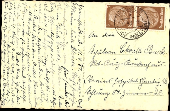 Postcard Hennstedt in Dithmarschen, Hall of Honor of the fallen of both world wars