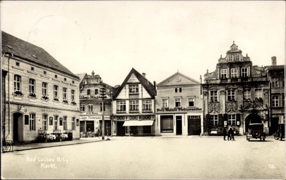 KP Bad Luckau Niederlausitz, Rynek, Sklep Fritz Mittig, Zum weißen Ross, Mistrz Rzeźnika