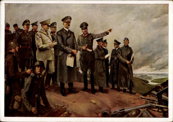 Artist Postcard Hommel, Conrad, The Führer in the Battlefield, HDK 176