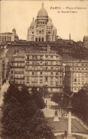 CPA Parijs 18e Montmartre, Place d'Anvers en Sacré-Cœur