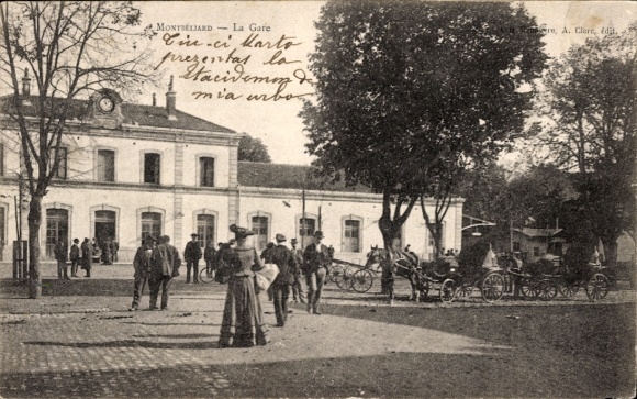 Ak Montbéliard Doubs, Bahnhof