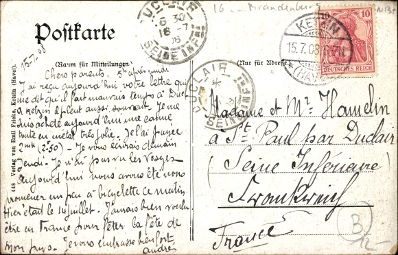 Postcard Ketzin on the Havel, Paretzerstrasse