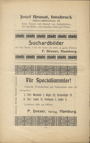 Liebig pictures newspaper advertising Dreser issue 3, volume 10, 1905