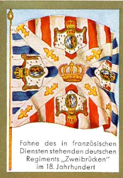 Collection picture historical flags Picture 159, flag of the German regiment &quot;Zweibrücken&quot; in France