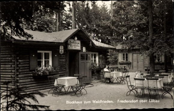 Ak Friedersdorf Neusalza Spremberg in Sachsen, Blockhaus zum Waldfrieden