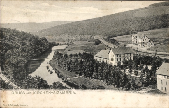 Postcard Kirchen an der Sieg, Kirchen-Sigambria, partial view