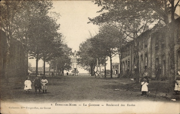 Ak Epinac les Mines Saône et Loire, La Garenne, Boulevard des Ecoles