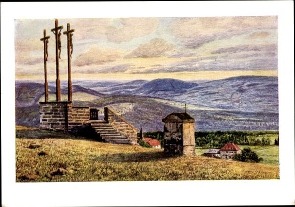 Artysta KP Lindegreen, Bischofsheim a. Rhön, gra na Kreuzbergu, Golgota