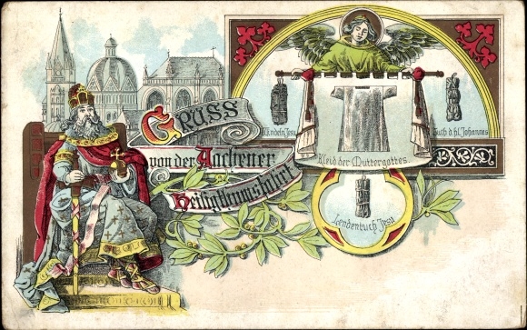 Chromo-Litho Aachen in North Rhine-Westphalia, Aachen sanctuary journey, dress of the Mother of God, loin cloth