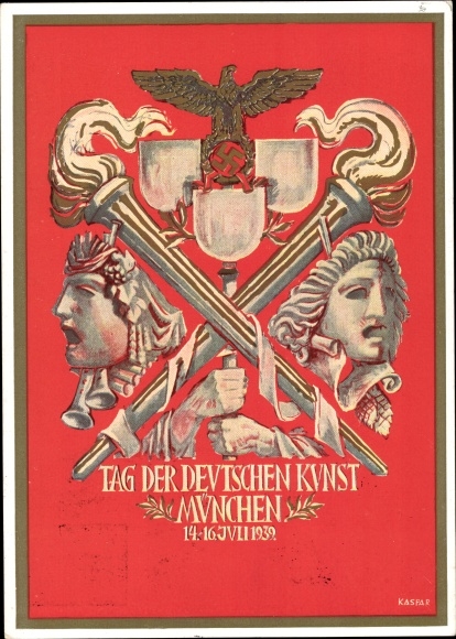 Artist Postcard Kaspar, Munich, Day of German Art, 14th-16th. July 1939