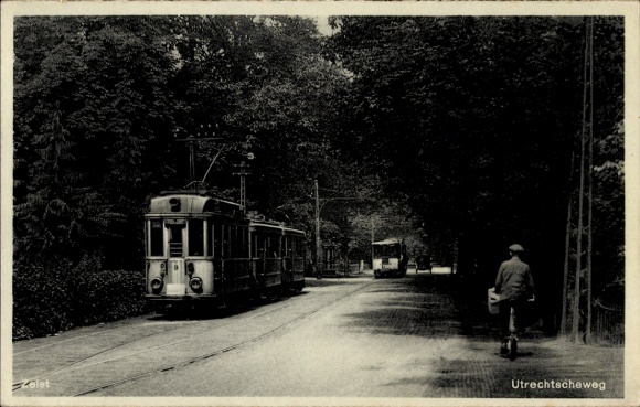 Postcard Zeist Utrecht Nederland, Utrechtscheweg, tram