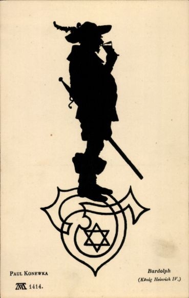 Paper cutting artist Postcard Konewka, Paul, Bardolph, King Henry IV