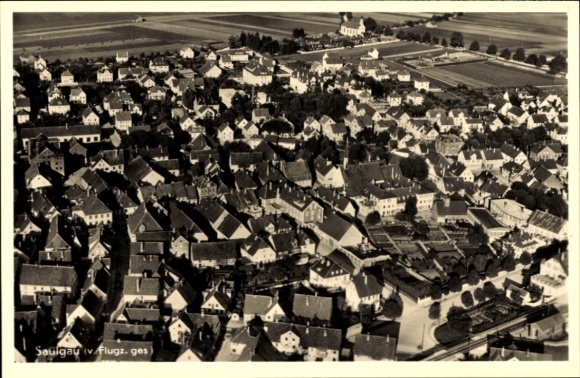 Ak Bad Saulgau in Oberschwaben, Fliegeraufnahme
