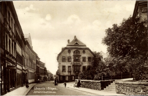 Ak Lössnitz Erzgebirge, Johannisstraße, Apotheke