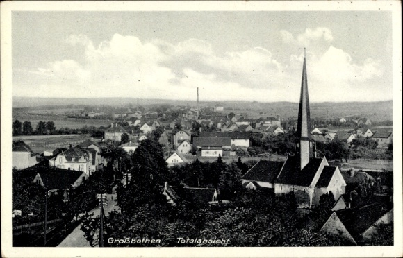 Ak Großbothen Grimma in Saksen, totaalbeeld van de stad, kerk