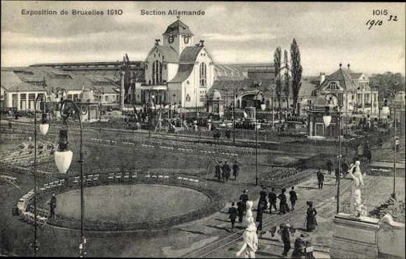 Set von 83 Ansichtskarten, Brüssel Weltausstellung 1910