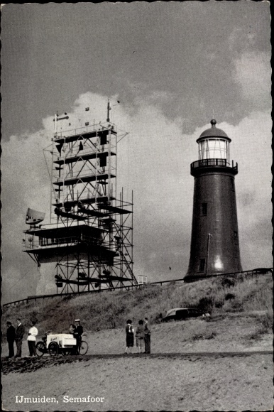 Postcard IJmuiden Ymuiden Velsen Nordholland, Semaphore