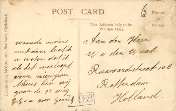 Passepartout Postcard Clydebank Scotland, Fountain, Public Park