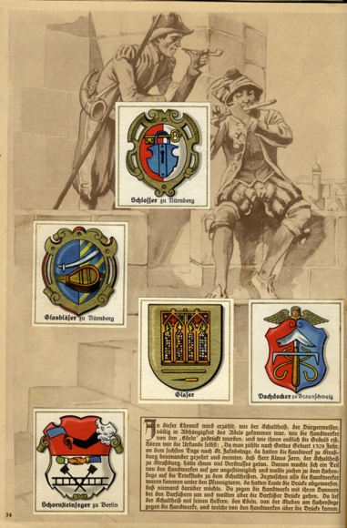 German guild coat of arms The aristocratic symbols of German work Collection picture album Aurelia cigarette factory, D