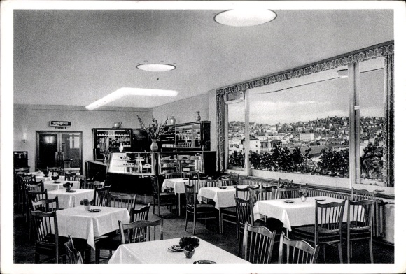 Postcard Stuttgart, Höhen-Restaurant in the Union department store, Königstraße 27/29