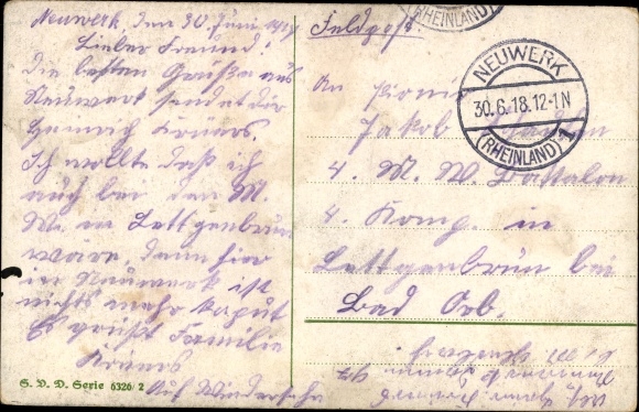 Postcard portrait of a Soldier in Uniform, Iron Cross