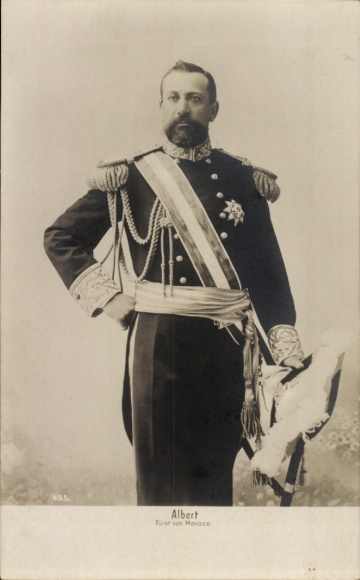 Postcard Albert, Prince of Monaco, portrait in uniform