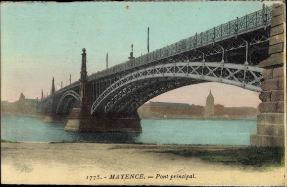 Ak Mainz am Rhein, Mayence, Brücke, Wasser, MAYENCE, Pont principal