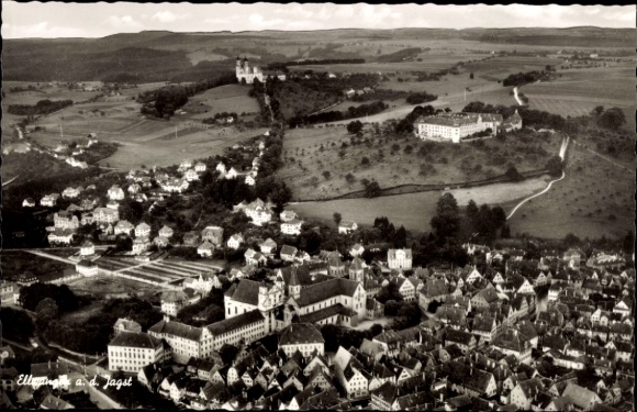 Postcard Ellwangen an der Jagst Württemberg, aerial photograph