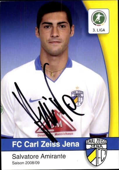 Autogrammkarte Fußballer Salvatore Amirante, FC Carl Zeiss Jena, Autogramm