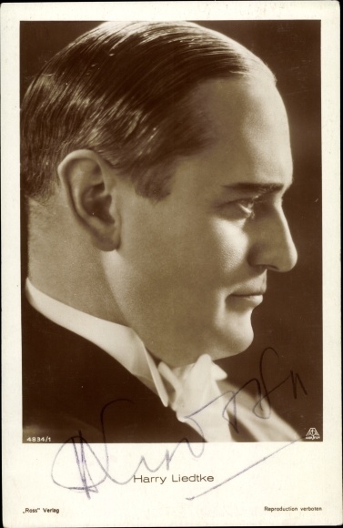 Postcard actor Harry Liedtke, portrait, Ross Verlag 484 1, autograph