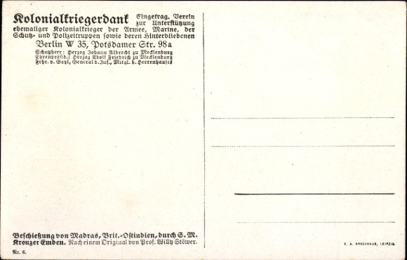 Artist Postcard Stöwer, Willy, SMS Emden bombards Madras, cruiser, Imperial Navy, I. WK